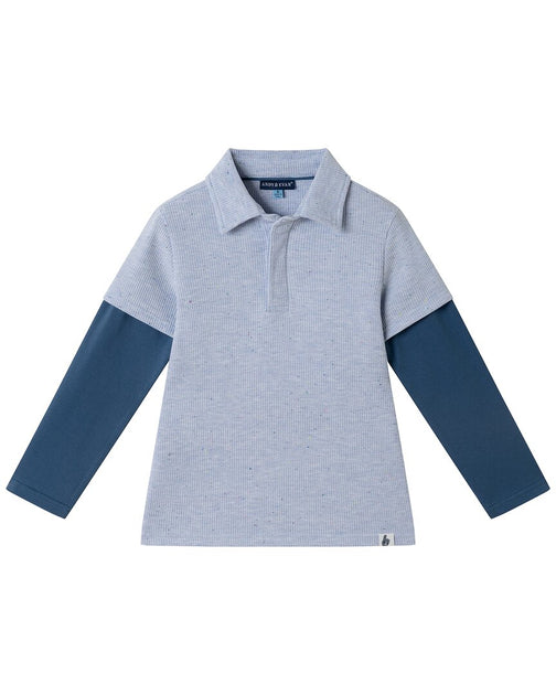 Andy & Evan Waffle T-Shirt Hellblau 2T 2