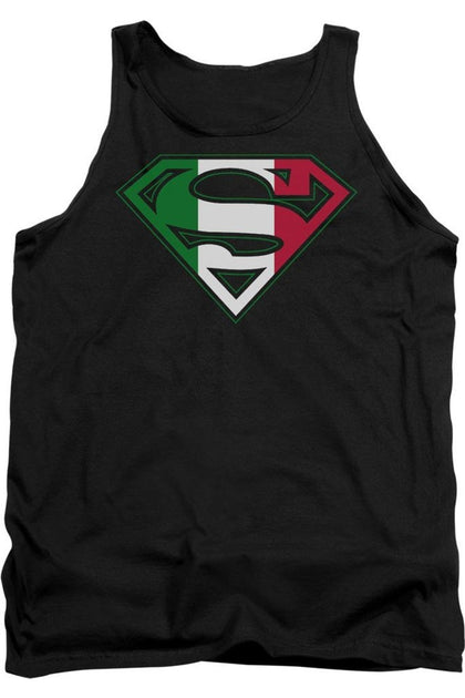 Gildan Superman Italian Shield Tank Top Black Large 2