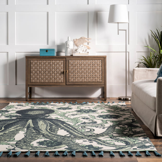 nuLOOM Thomas Paul Flatweave Cotton Octopus Area Rug 4
