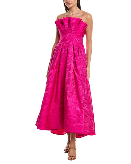 Amsale Jacquard Pleated Gown Pink US 10 2