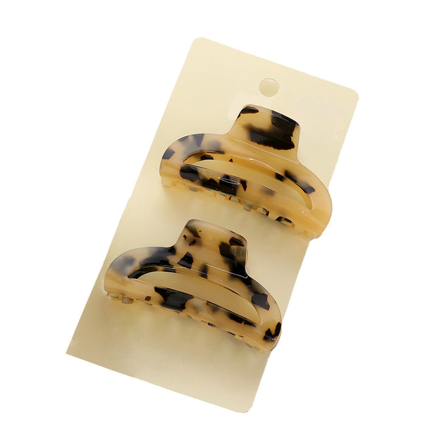 FASHNZFAB Celluloid Acetate Hair Claw Clips Brown 5
