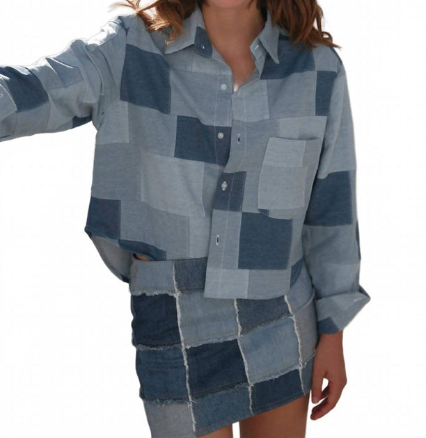 CISSA Belle Patchwork Denim Shirt Multi XSmall 4