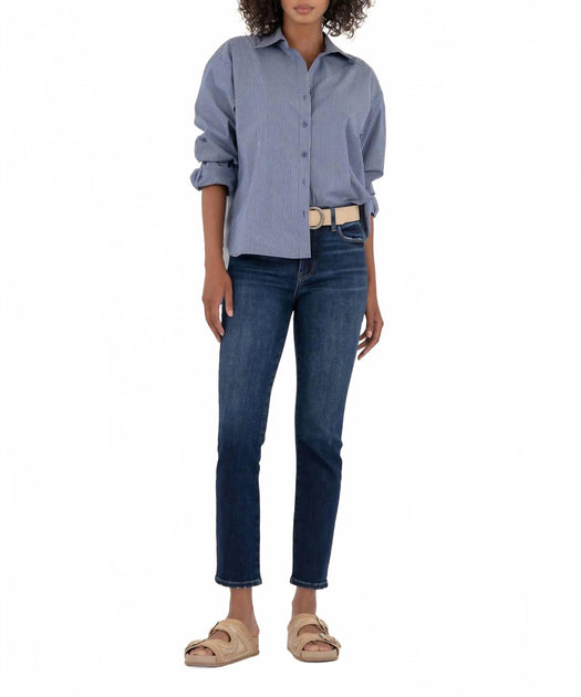KUT FROM THE KLOTH Reese High Rise Ankle Straight Leg Jeans Multi US 2 2