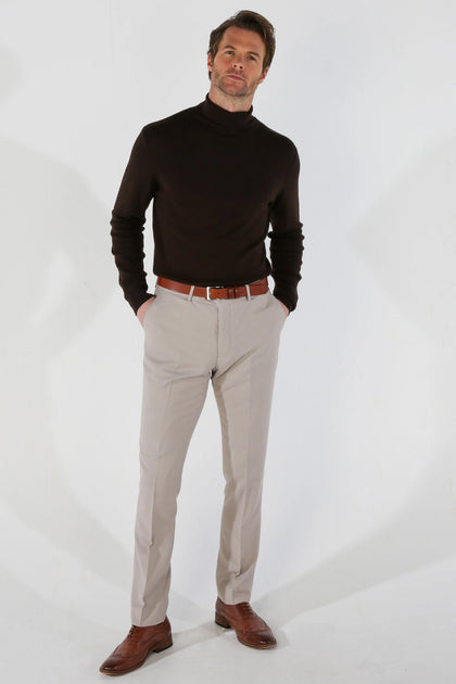 Paul Andrew Mayfair Plain Formal Trousers Beige 38 2