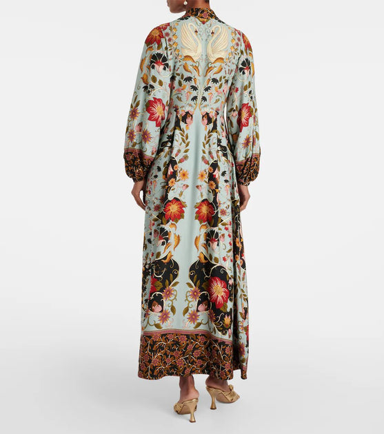 Farm Rio Maxi Dress Blue Multi XSmall 3