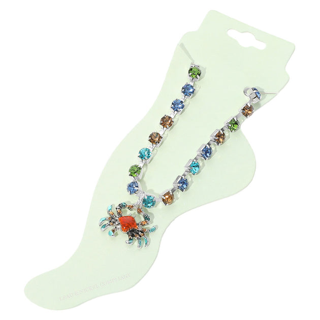 FASHNZFAB Crab Charm Anklet Silver 3