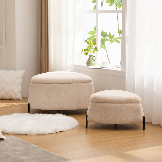 Streamdale Storage Ottoman Set Light Camel 2