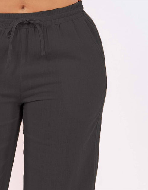PAPARAZZI Linen Crop Pant Black Small 3