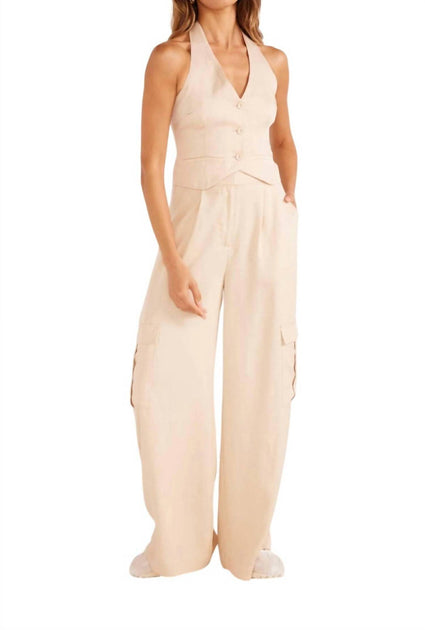 MINKPINK Fabella Cargo Pants Beige Medium 2