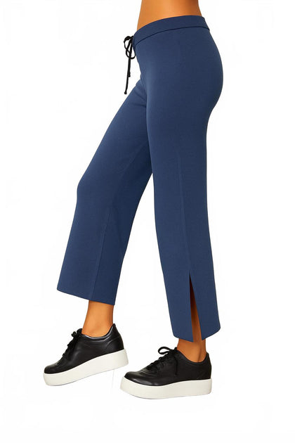 Angel Apparel Knit Pant With Side Slit Blue Medium 2