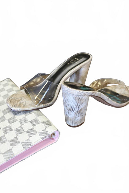 SHU SHOP Frida Heels Beige Silver US 7.5 4