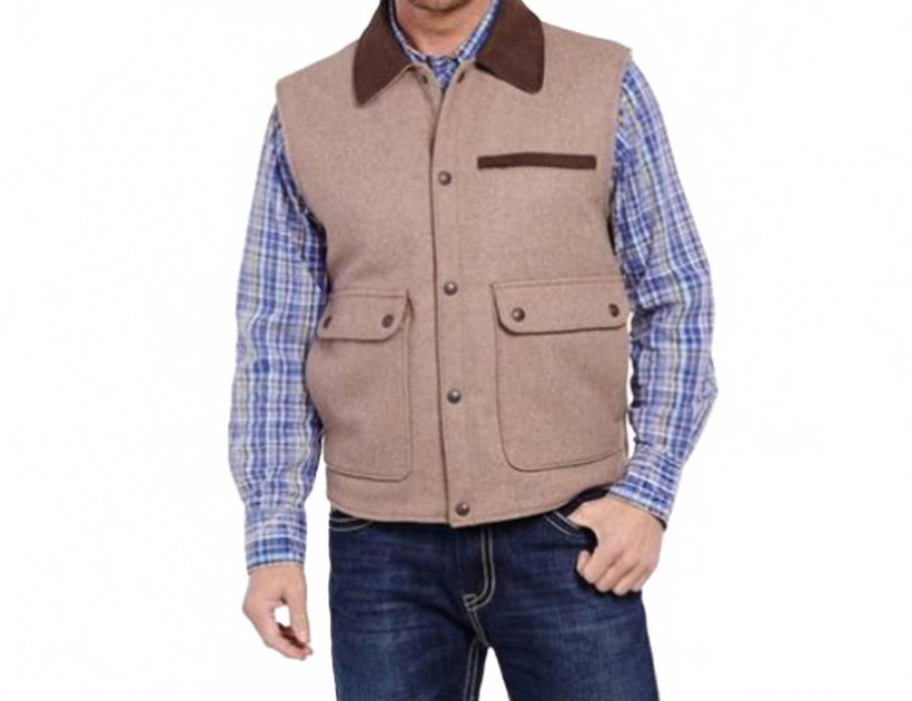 Cripple Creek Melton Microsuede Vest Beige Medium 2