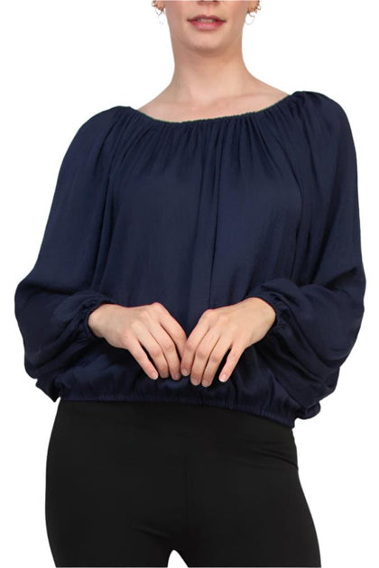 TRUEDAMES Tie Round Neckline Long Sleeves Blouse Pink Medium 2