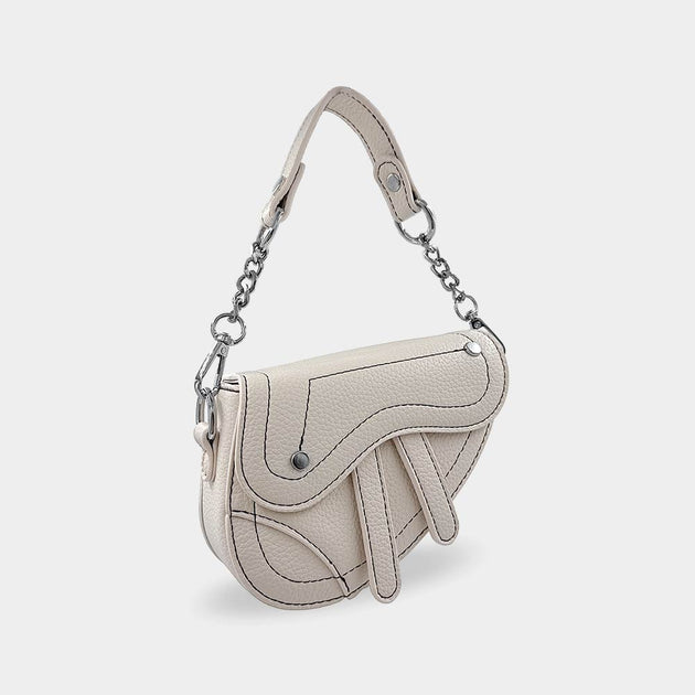FASHNZFAB Mini Saddle Crossbody Bag Black One Size 2