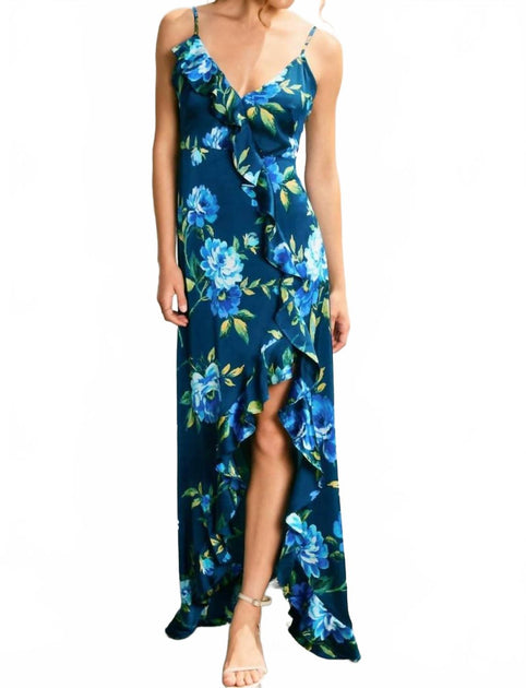 DRESS FORUM Rebecca Maxi Dress Blue Large 3