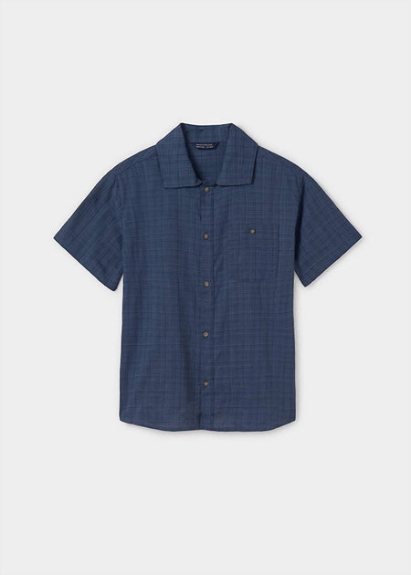 Mayoral Boys Micro Plaid Shirt Blue US 12 2
