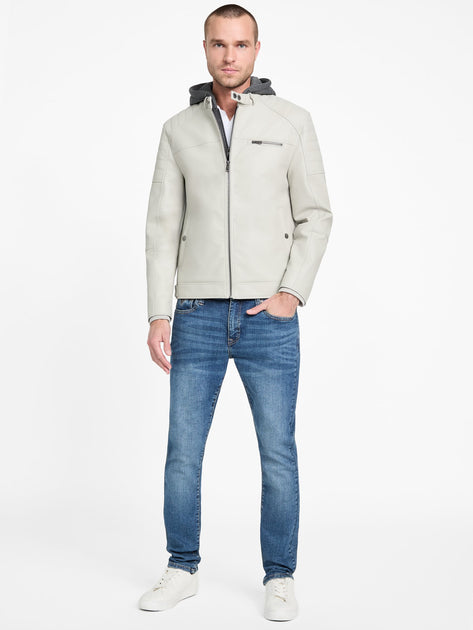 Guess Factory Danilo Veste Moto à Capuche Gris Medium 3