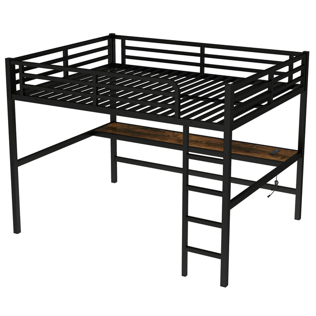 Streamdale Queen Loft Bed Black 4