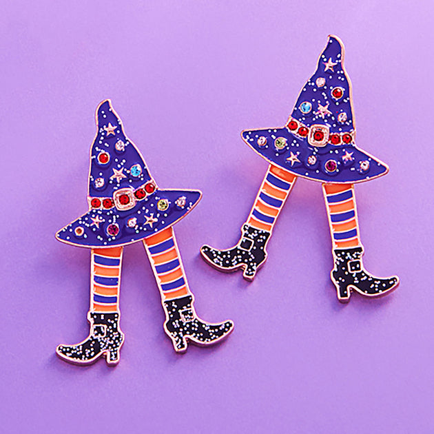 FASHNZFAB Enamel With Legs Earrings Red 4
