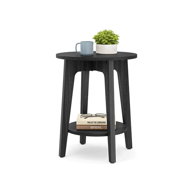 Hivvago Round End Table Natural Beige 3