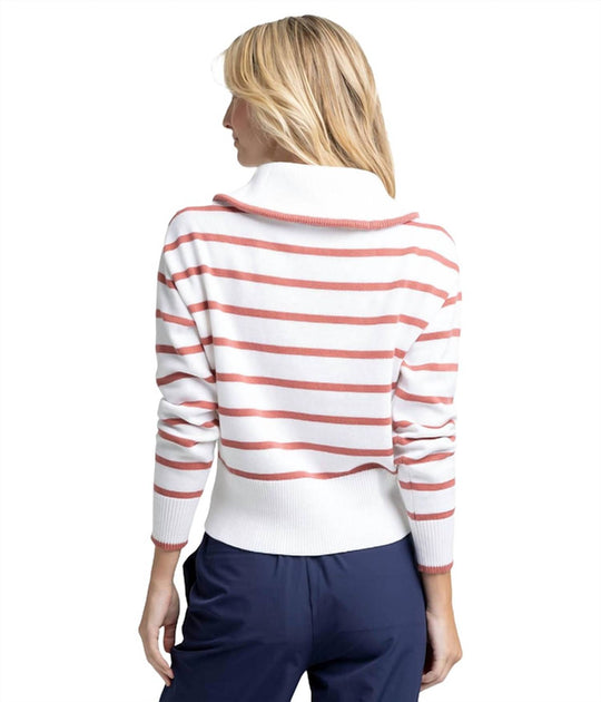 Southern Tide Maizy Quarter Zip Sweater White Large 3