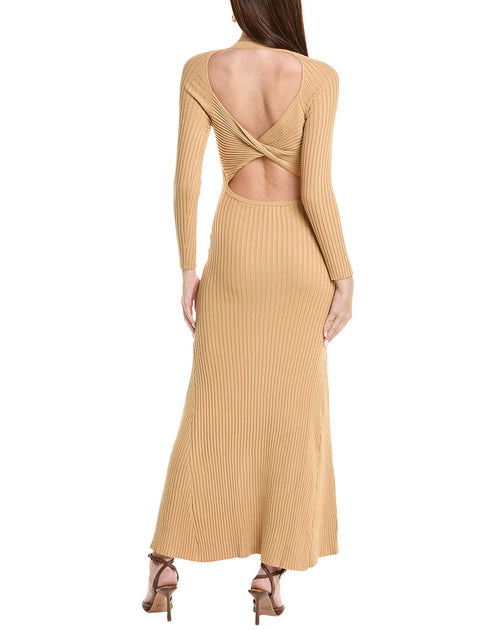 Bardot Amaro Knit Maxi Dress Beige Small 3