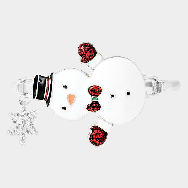 FASHNZFAB Snowman Hook Bracelet White Red One Size 3