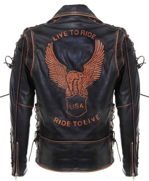 Infinity Chicago Leather Biker Jacket Black 4XLarge 3