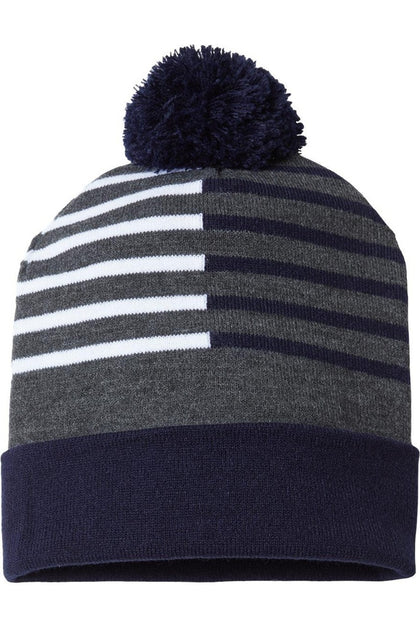 Cap America Half Color Beanie Blue One Size 2