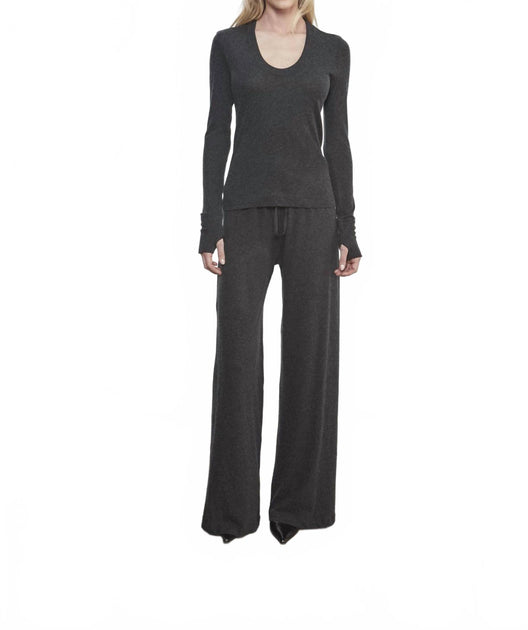 Enza Costa Drawcord Pant Grey Small 2