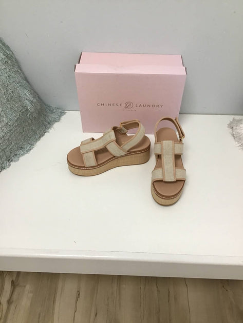 Chinese Laundry Swell Wedge Sandal Beige US 10 3