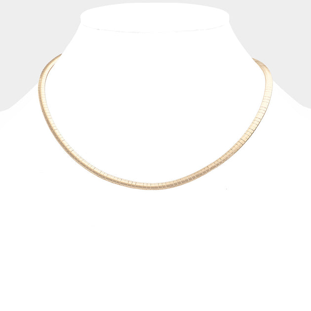 FASHNZFAB Omega Chain Necklace Gold 16 Inch 2