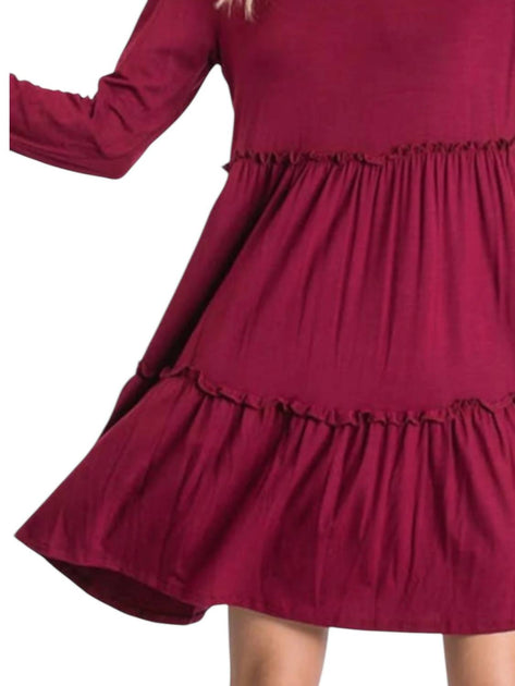 HEIMISH USA Tiered Dress Red Small 3