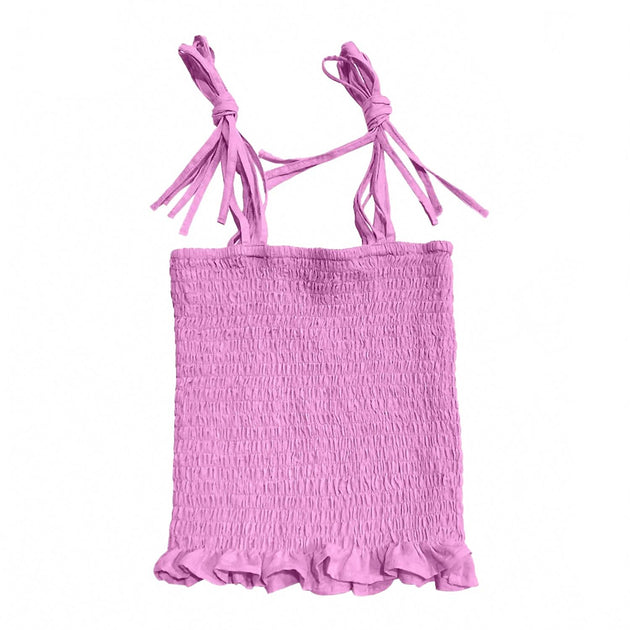 little Olin Girls Tie Smock Top Pink US 14 2