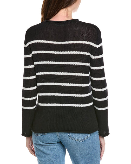 Hannah Rose Striped Sweater Black XSmall 3