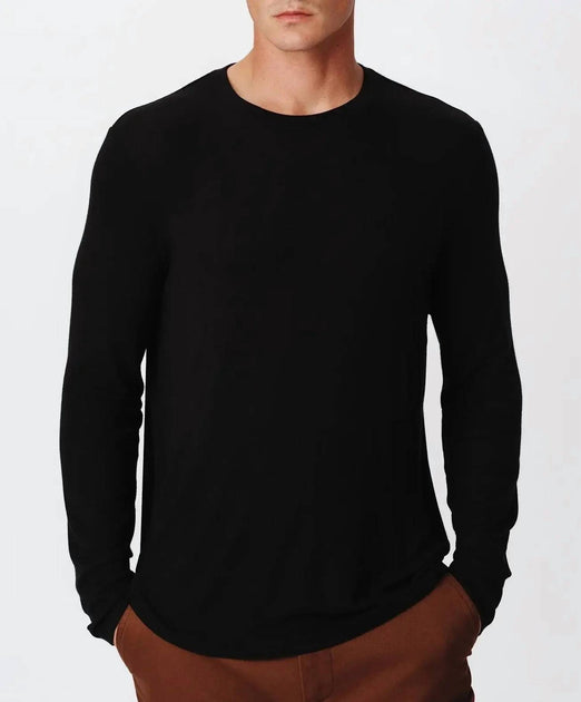 ATM Modal Rib Over Long Sleeve Crew Neck Black Large 2