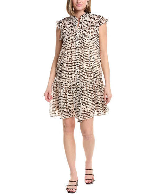 Julia Jordan Printed Cap Sleeve Mini Dress White XS 2
