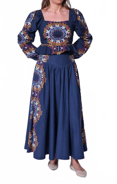 Cleobella Esmeralda Ankle Skirt Blue Small 3