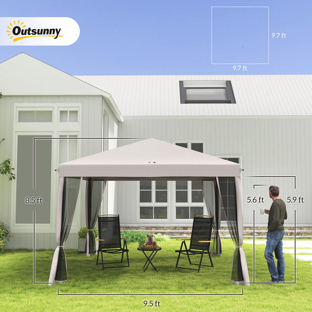 Hivvago 3 x 3 m Pop-Up Pavillon mit Netz und Tragetasche 8