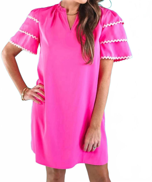 J. Lee Kersten Ric Rac Dress Pink XLarge 2