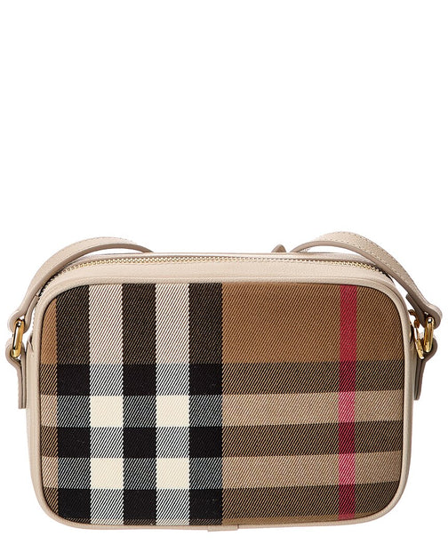 Burberry Check Canvas Leather Camera Bag ShopSimon