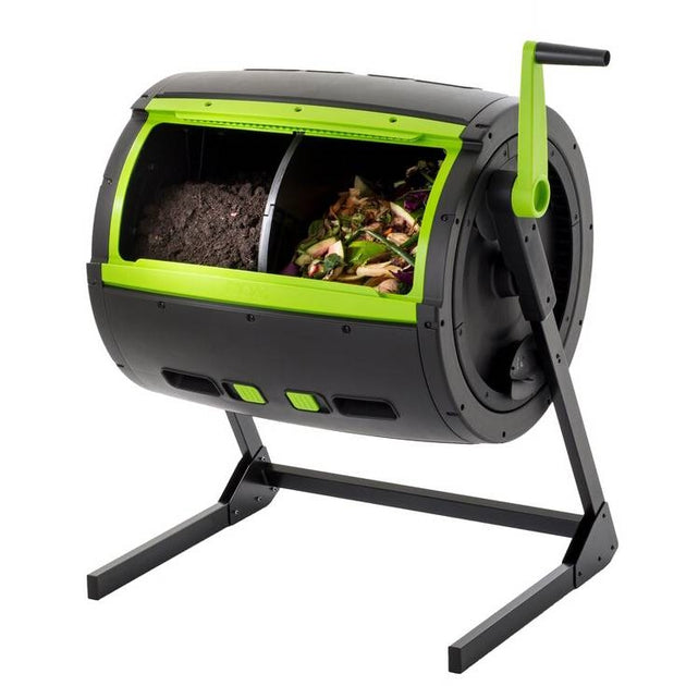 Hivvago Rotating 65-Gallon Compost Bin Tumbler Black 2