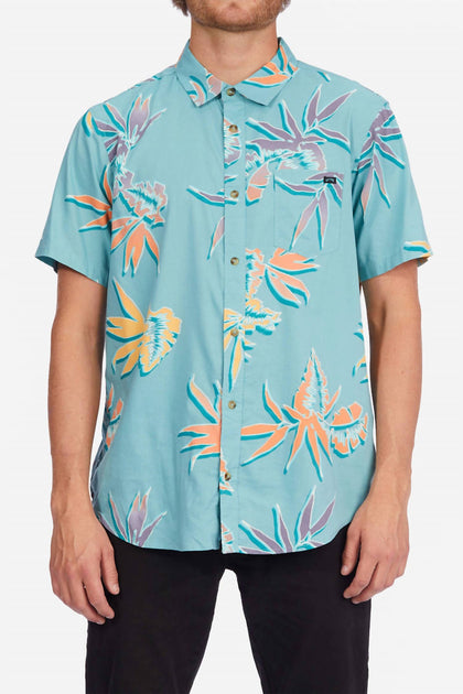 Billabong Sundays Floral Woven Shirt Blue Medium 2