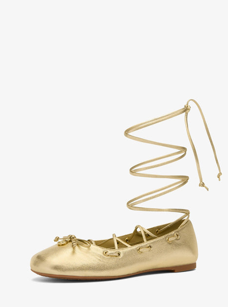 Michael Kors Shae Flex Ballet Flat Gold US 6.5 2