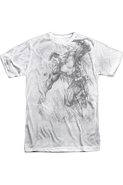 Gildan Superman City To Space T-Shirt Weiß Large 2