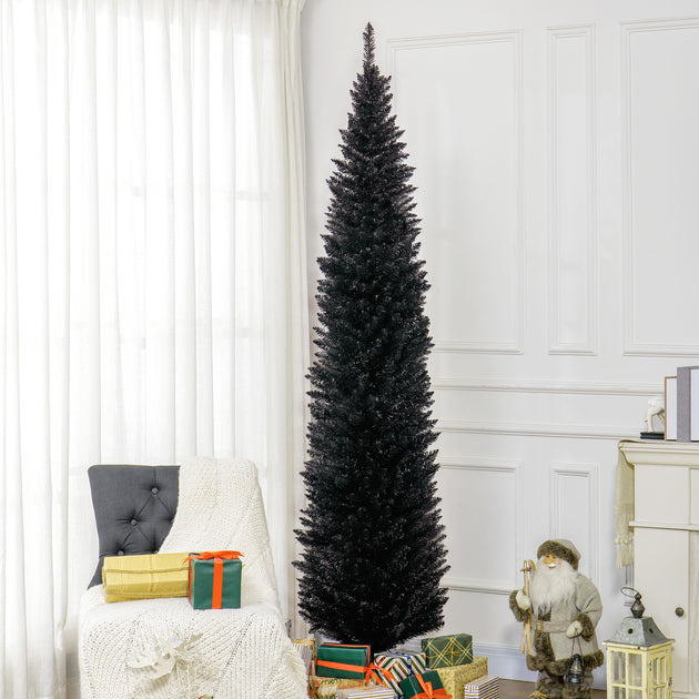 BreeBe 8FT Unlit Pencil Artificial Christmas Tree Green 3