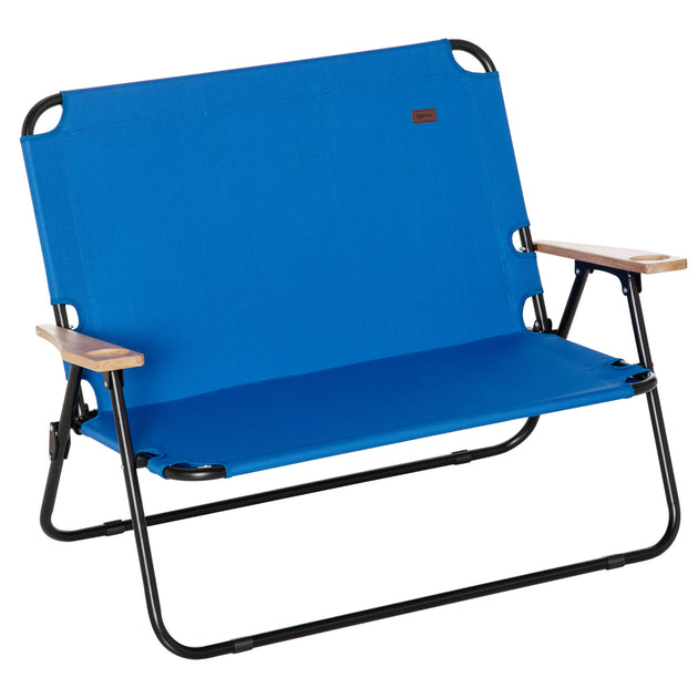 Hivvago Portable 2-Person Camping Loveseat Black 4