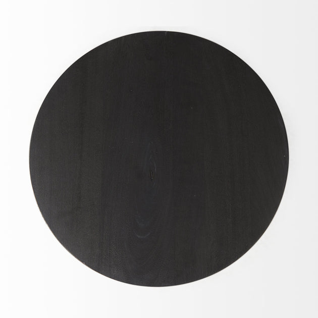 Hivvago Round End Table Black 24in 3