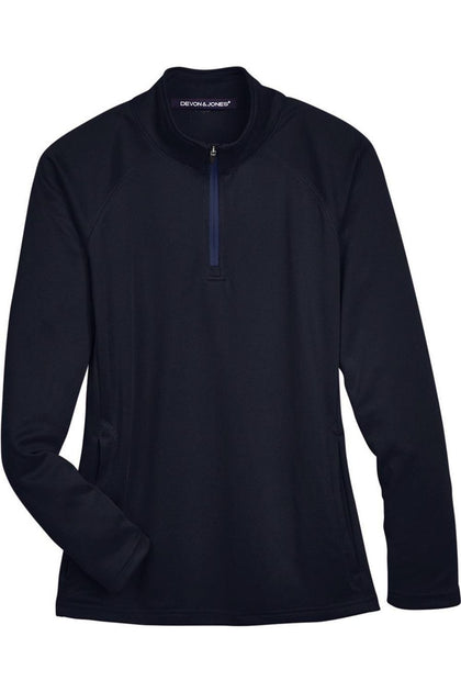 Devon & Jones Femme Stretch Tech-Shell Compass Quarter-Zip Pullover Bleu XXLarge 2