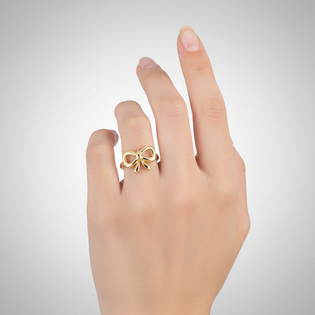 GigiGirl Bow Ring Gold One Size 4